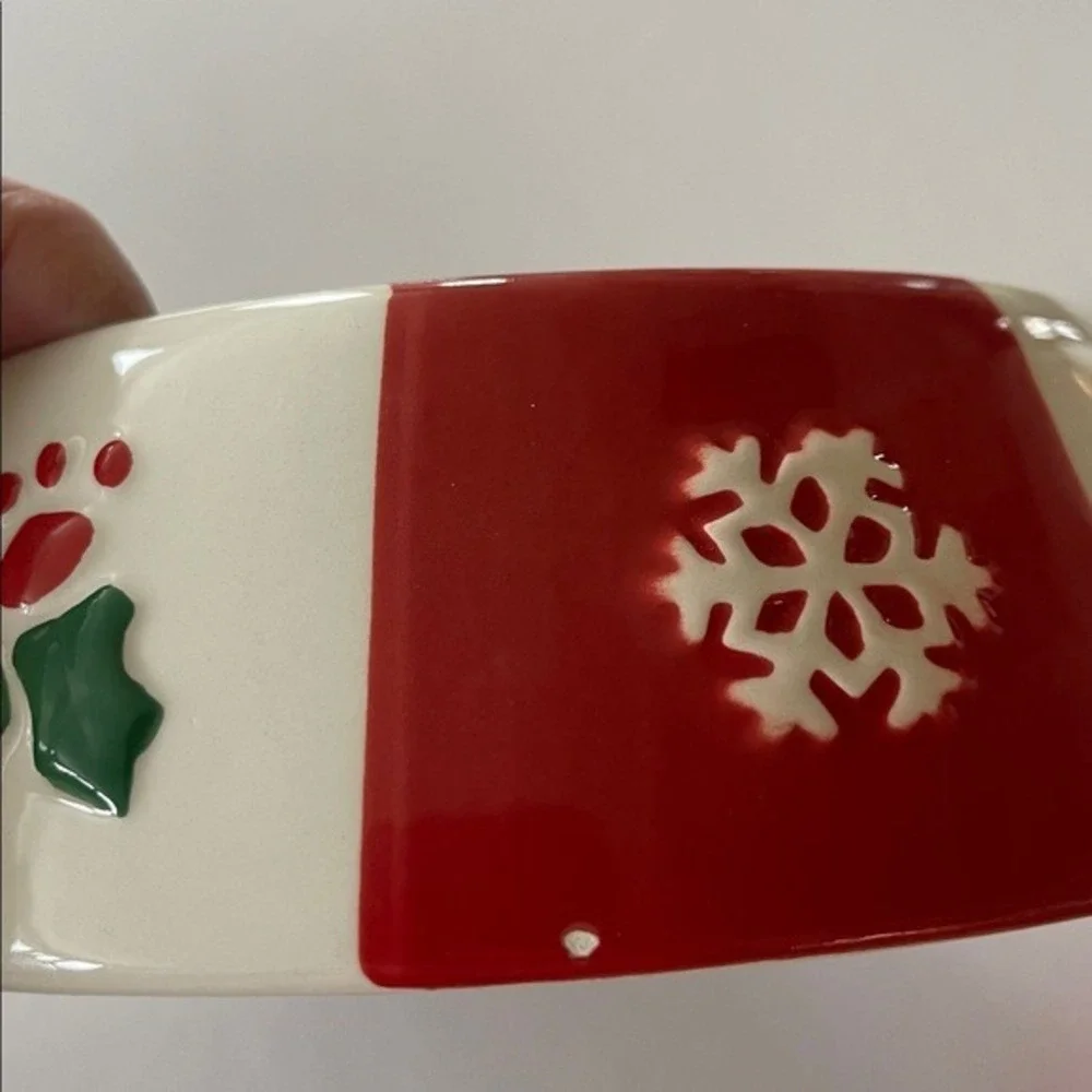 Woof Holiday Set of 2 Pet‎ Dog Bowls NEW
